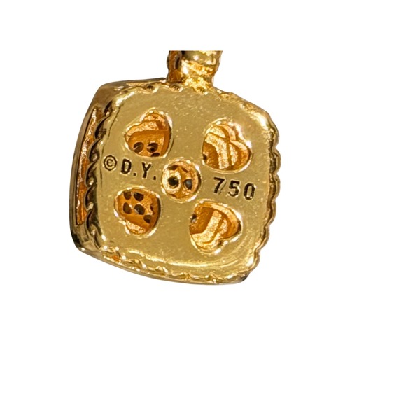 David Yurman Albion 18k Yellow Gold Over Silver Pave Pendant Necklace 75 - Picture 3 of 5